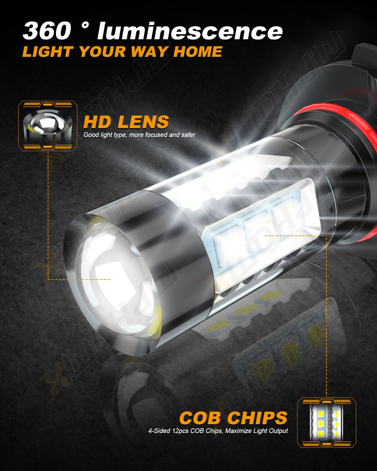 For Chrysler Aspen 2007-2009 Combo 9008 H13 9145 LED Headlight Fog Light 4 Bulbs