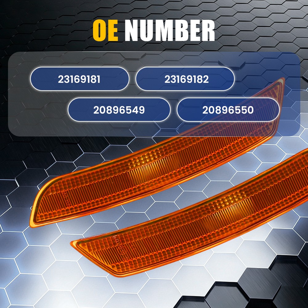 4Pc Side Marker Light Cover For 2016-23 Chevrolet Camaro Front Driver Passenger