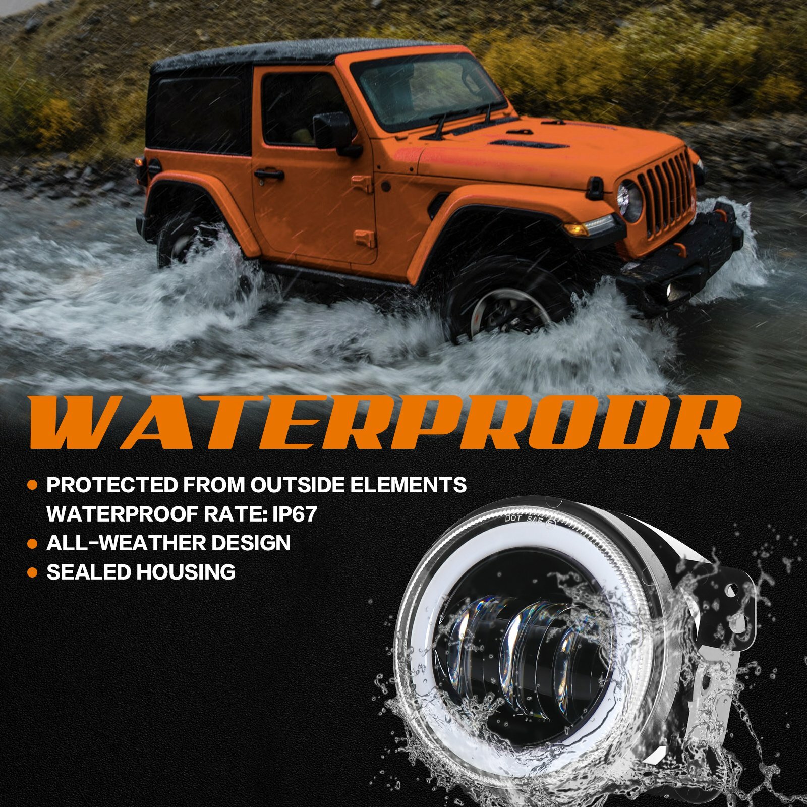 7“ RGB LED Headlights Chasing DRL & Fog Lights Combo Kit For Wrangler JK JKU