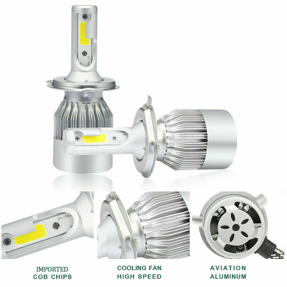 4PCs H4 9003 LED Headlight Hi/Lo Beam Conversion Kit 6500K White Bulbs 720000LM