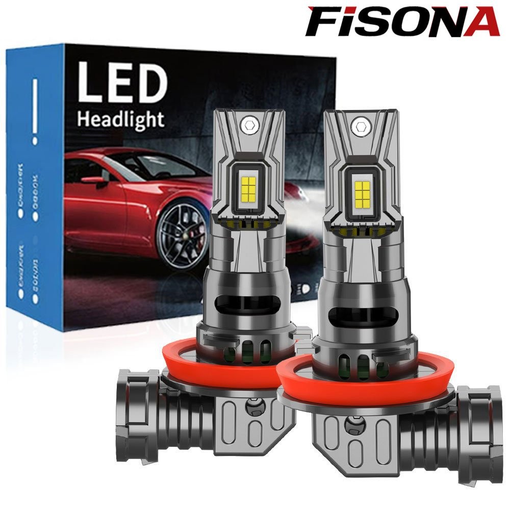 FISONA H11 LED Headlight Kit Low Beam Bulb 6000K Super Bright White 100W 80000LM