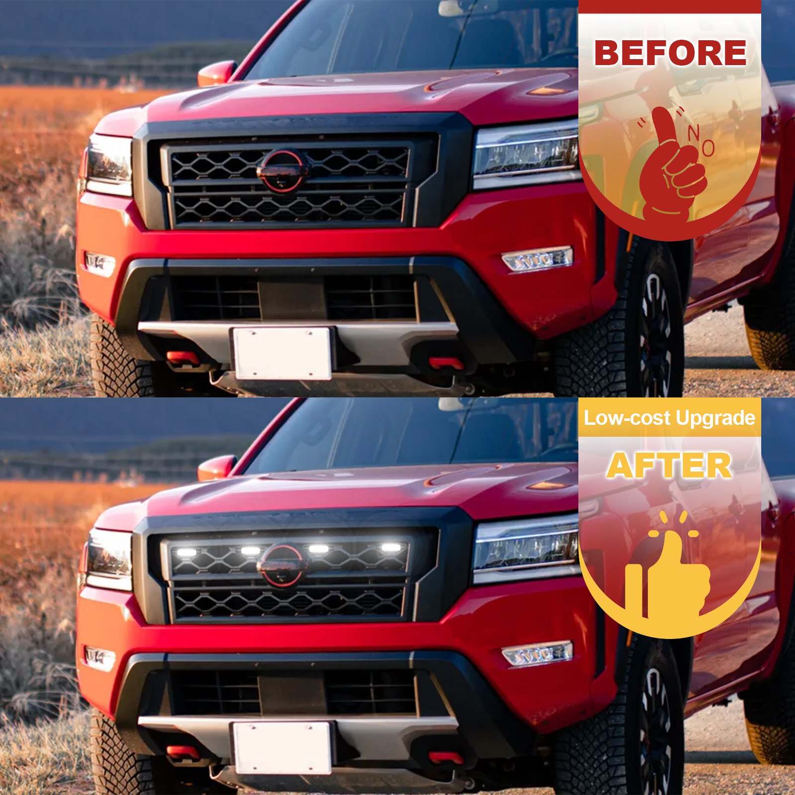 LED Grill Lights for 2022 2023 2024 Nissan Frontier Accessories PRO4X S SV PRO X