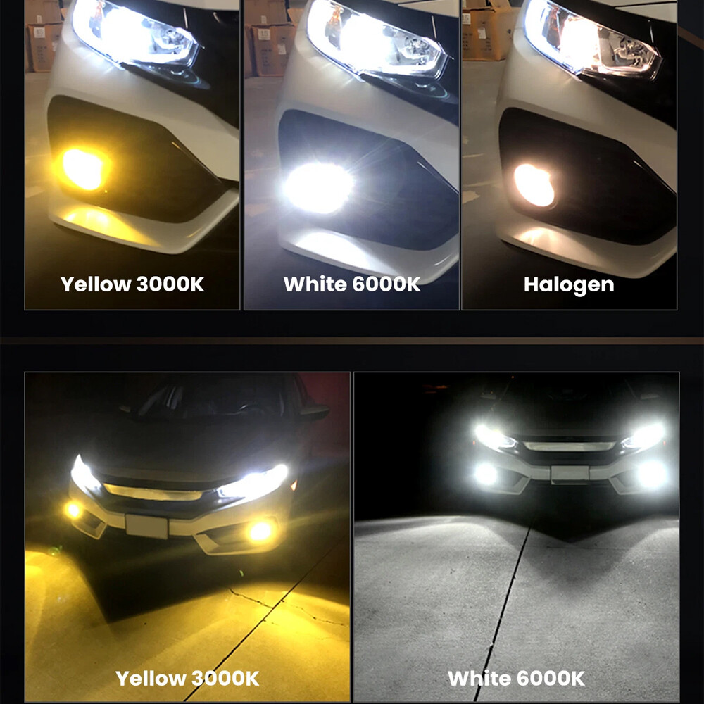 For Acura TSX 2009-2014 2-Color H11 LED Fog Light Bulbs 6000K White 3000K Yellow