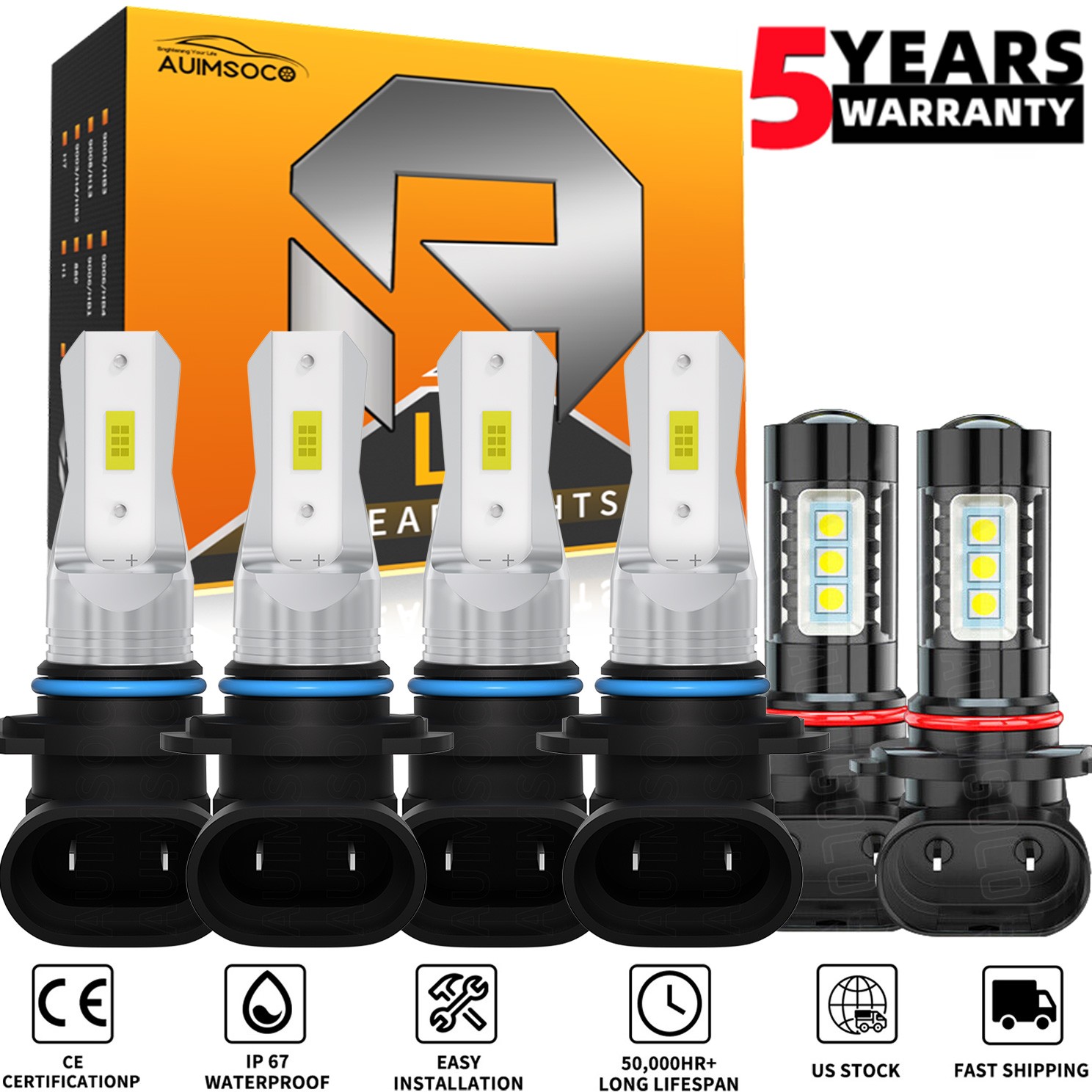 For Jeep Commander Sport Utility 4-Door 2006-2010 LED Headlights & Fog Lights