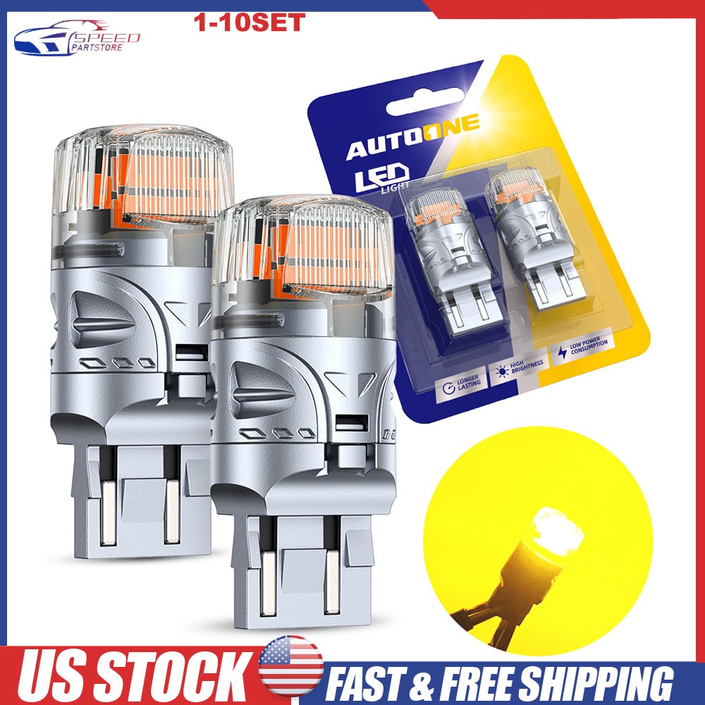 AUTOONE 7443 Amber Yellow LED Turn Signal Parking Light Bulbs Error Free 2-20X