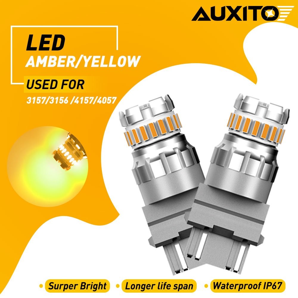 AUXITO 3157 3156 Amber Yellow LED Turn Signal Indicator Stop Light Bulbs CANBUS