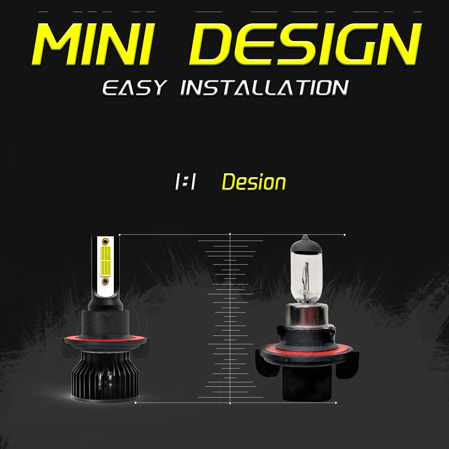 H13 9008 LED Headlight Bulbs Kit 100W 20000LM Hi/Lo Beam Super Bright White