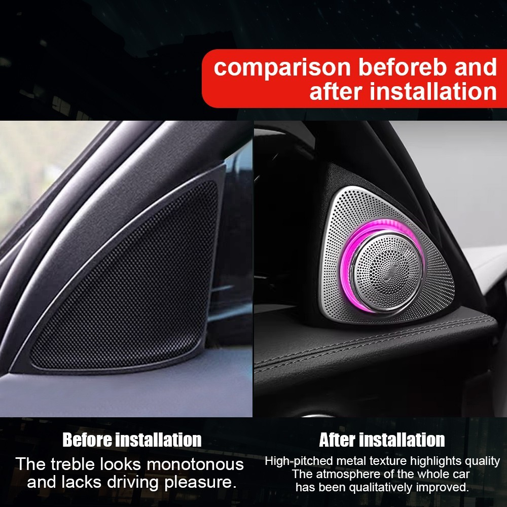 64 Colors 3D Rotating Speaker Tweeter For Mercedes-Benz C-Class W205 2019-2021