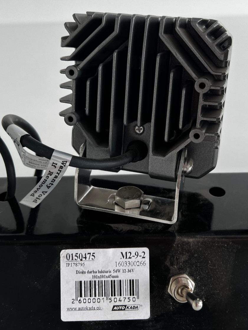 LED Working lamp 54W 12-36V 101x101x45mm 8100Lm IP67-IP69K, DT, R10, CE, RoHS