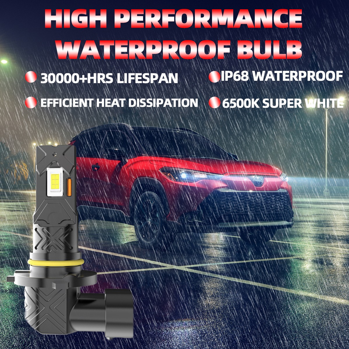 2PCS 9006 LED Headlight Bulbs Kit High Low Beam Super Bright White 6000K New