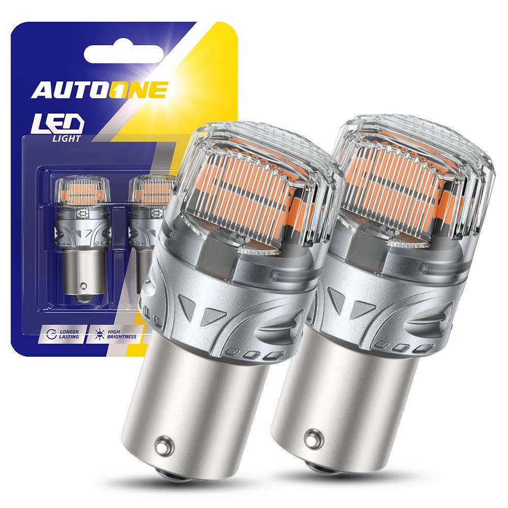 For 2x AUTOONE 1156 7506 LED Turn Signal Blinker Light Amber Yellow Bright Bulb