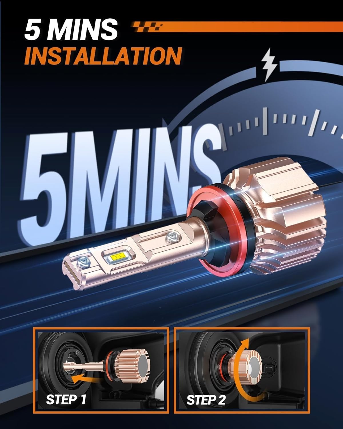 Waterproof 880 LED Fog Light Bulbs – 50000 Hours Lifespan & Easy Install