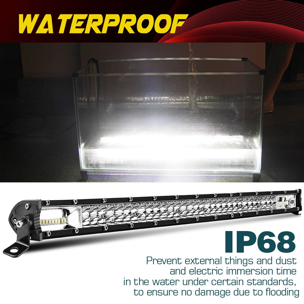 Dual Row 7″-52″ Slim LED Light Bar Spot Flood Combo Fog Offroad Car Trucks 4WD