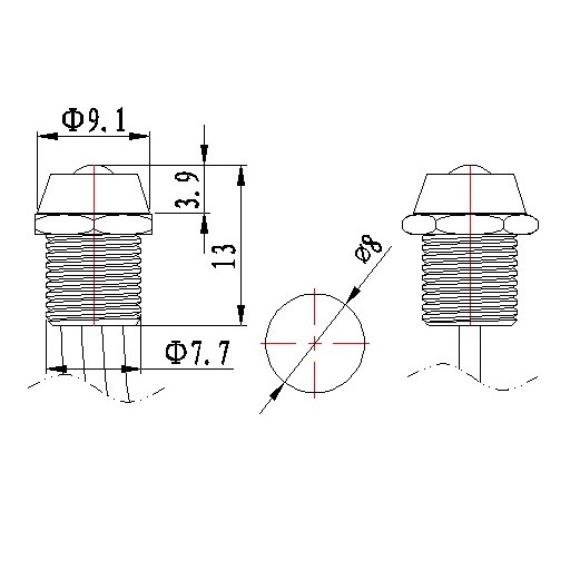 Car Boat 12V 8mm LED Indicator Light Pilot Dash Dashboard Panel Warning Lamp