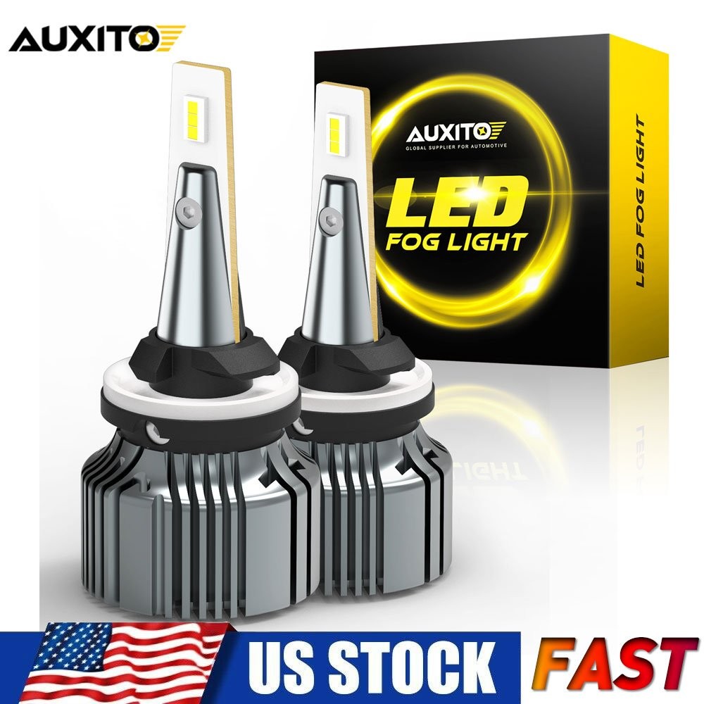 Pair AUXITO H27W/2 881 6500K LED Fog Light Driving DRL Bulbs 3000LM 12V Lighting