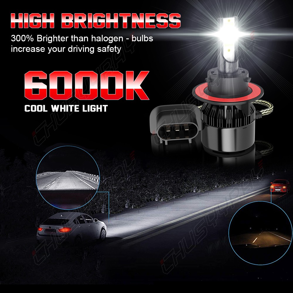 For 04-14 Ford F150 10000K LED Headlight Hi/Lo+Fog Light 4 Bulbs H13 H10 Kit