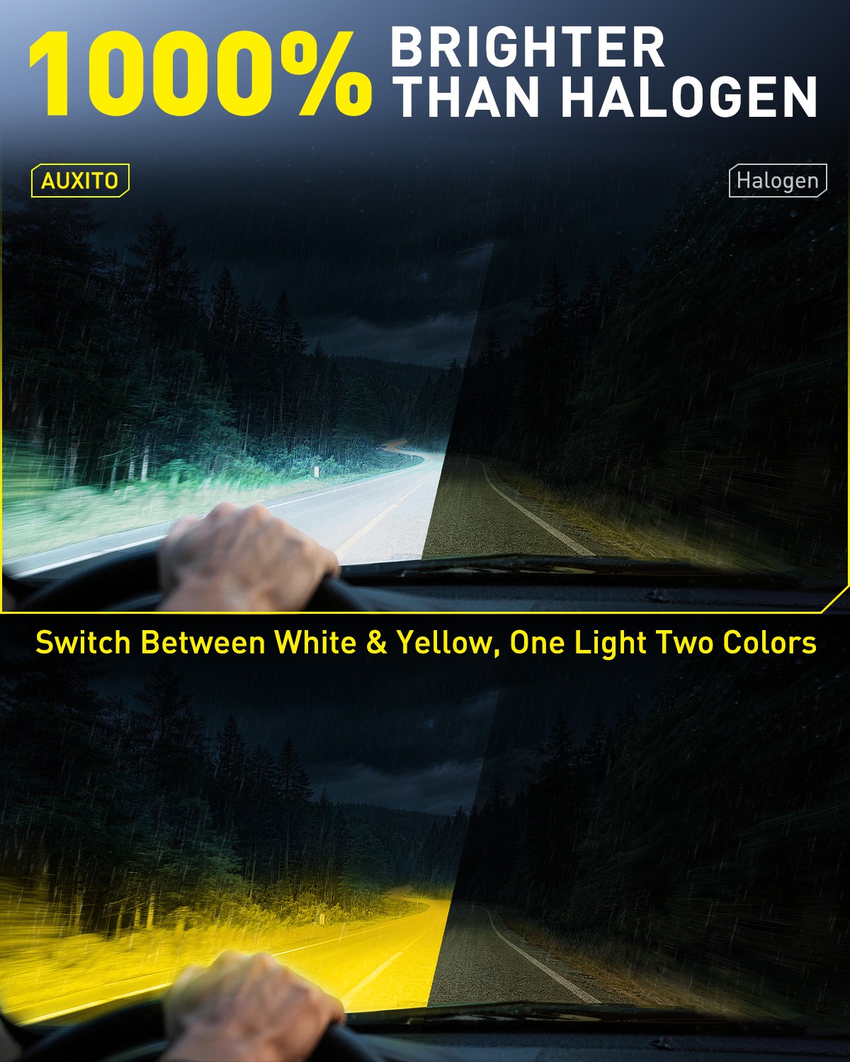 AUXITO 9005+H11 LED Headlight Bulb Kit Low Beam Super Bright White 6500K 4-20x