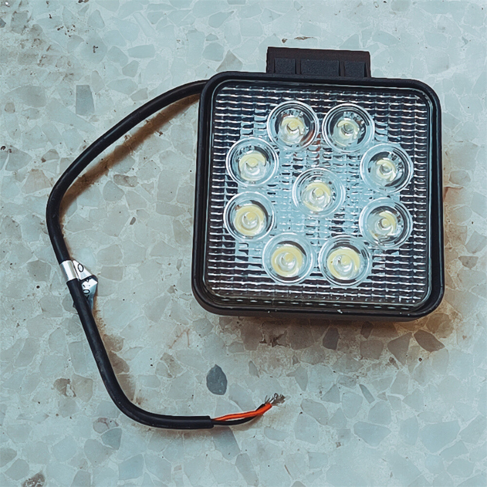 4.25″x .25″x 4.25″ High Power 27W 9 LED Work Light Offroad Light 10-30V DC White
