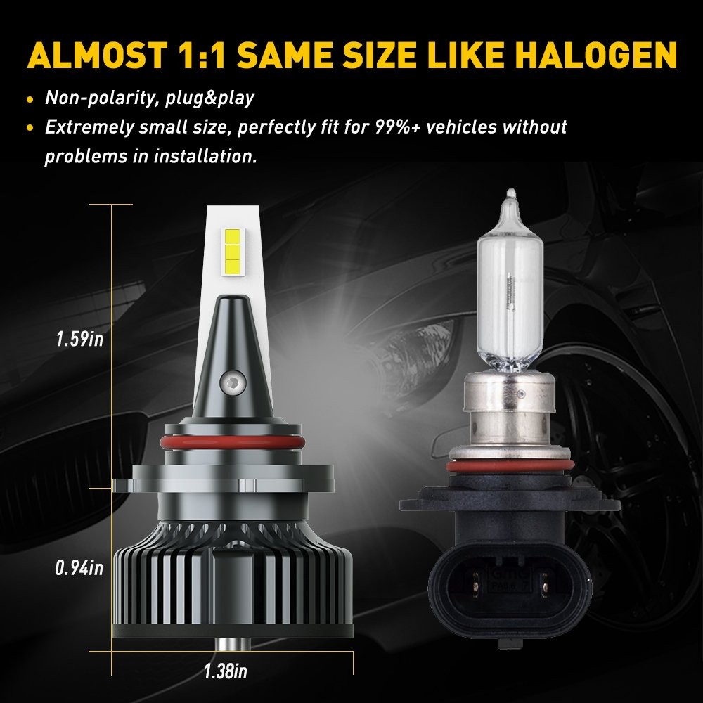 9005LED Headlight Low Beam Bulb Super Bright 6500K White Error Free bulb 2~10X