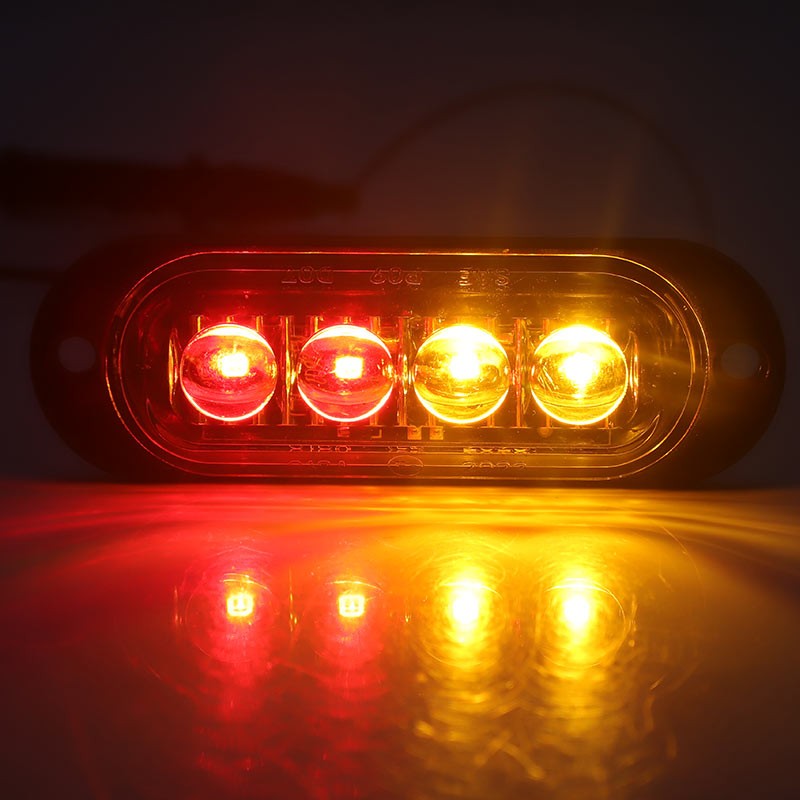 2Pcs LED Side Marker Clearance Lights Truck Trailer RV DRL Oval Light Waterpoof