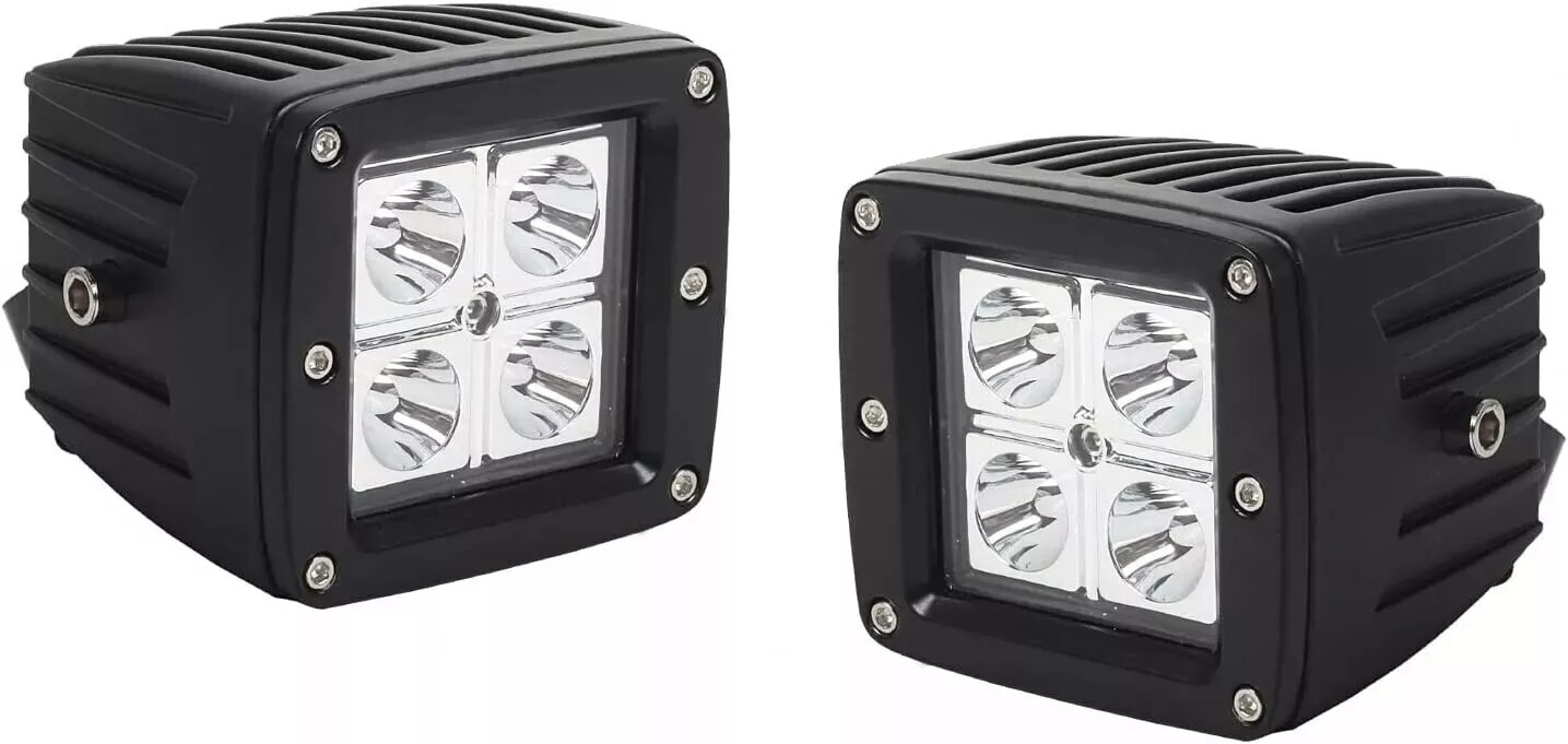 IP68 Waterproof Universal 3″ Square LED Light Kit Off Road 6k 16W 1000 lm x2
