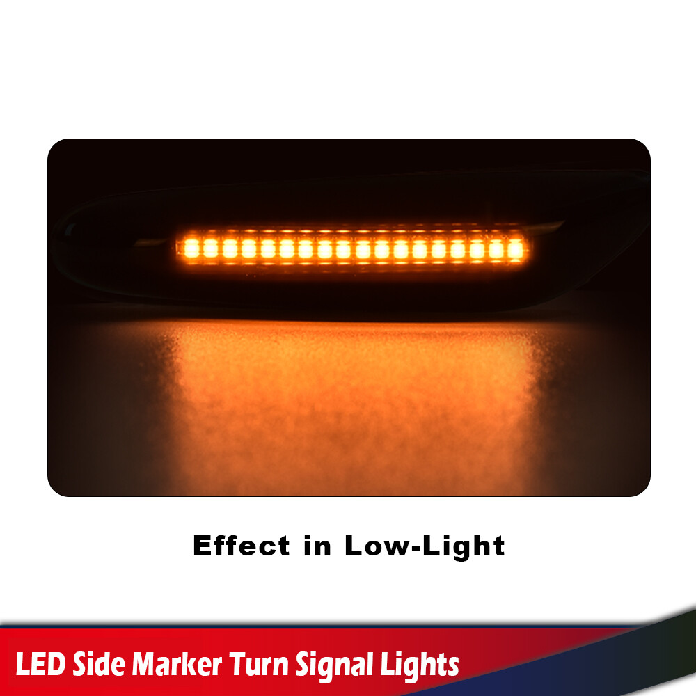 Fit For BMW 325i 328i Sequential Turn Signal Lamp Smoked LED Side Marker Light