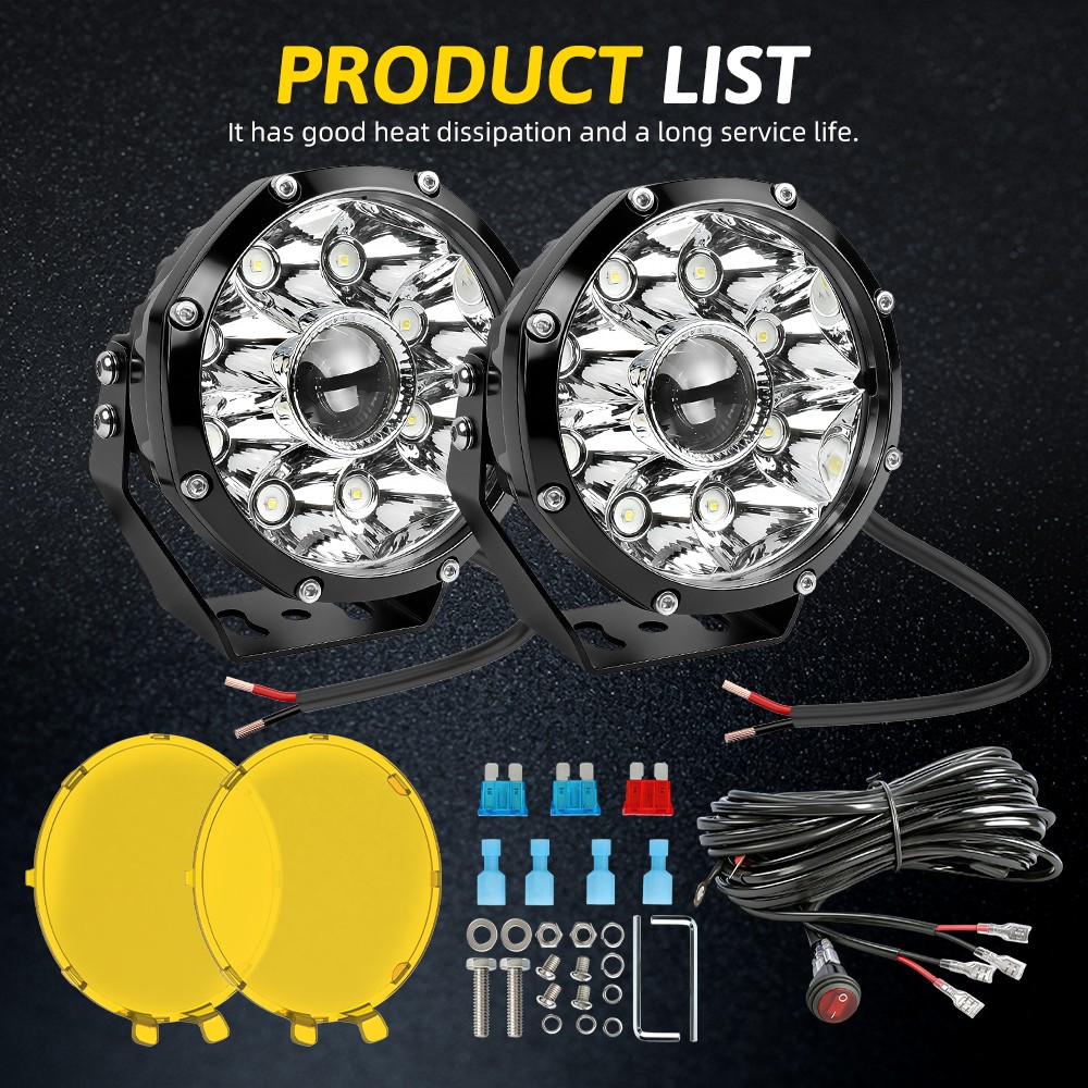 2X Laser 5″INCH 360-PRO 720W Round LED Work Light Bar Offroad ATV UTV Fog Lamp
