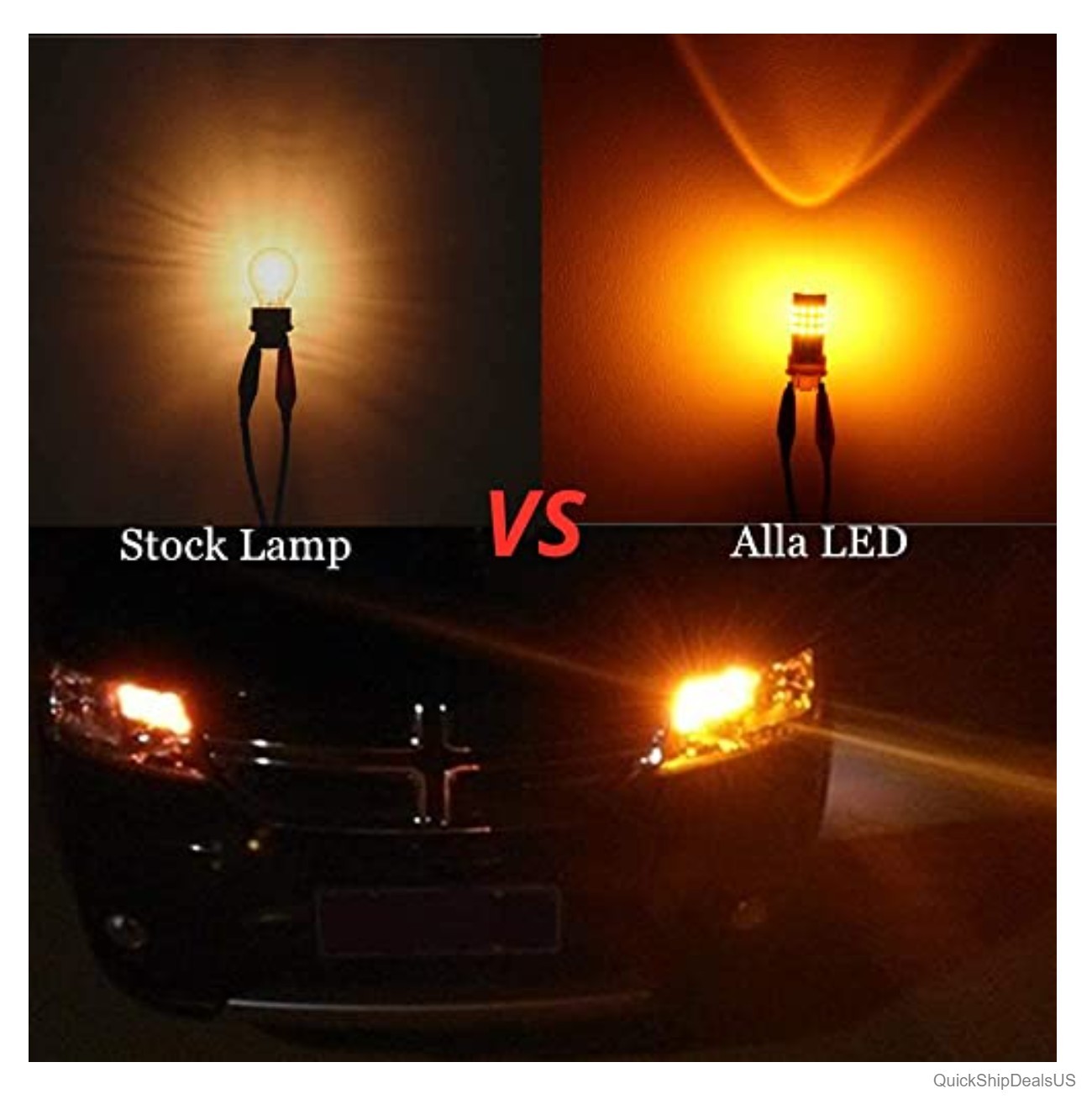 LED Brake Tail Turn Signal Lights 7440 7443 Amber Yellow 12V 6.5W 2000 Lumens