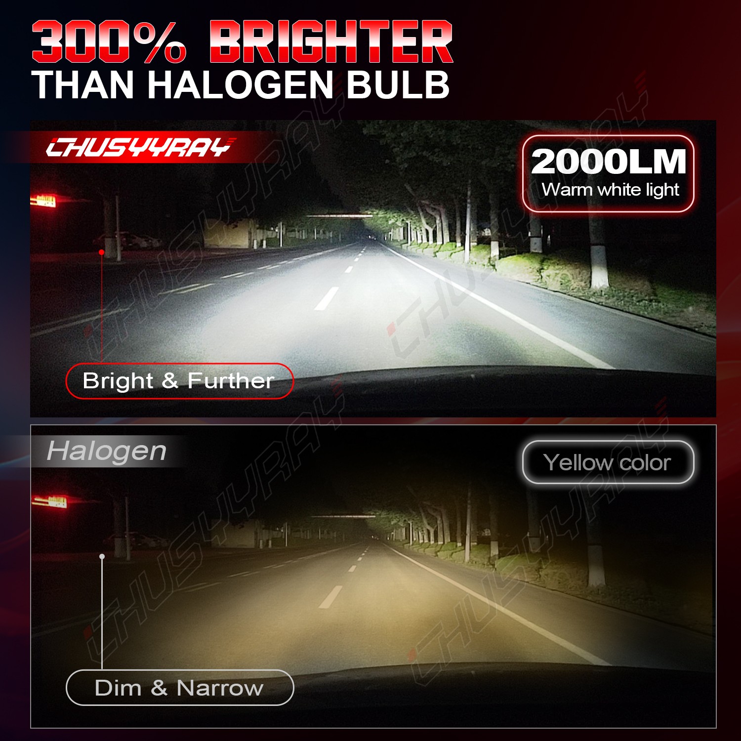 H9 100w Halogen Xenon Headlight Replacement 2x Light Bulb Lamp 4200K Warm white
