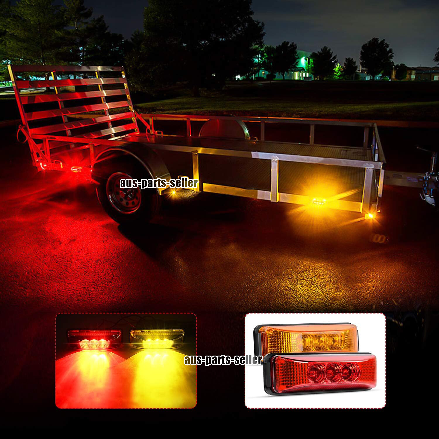 4PC 12/24V LED Side Marker Lights RV Truck Trailer Clearance Light Waterproof US