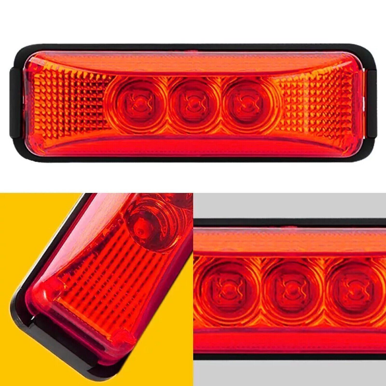 4PC 3LED Amber Side Marker Lights RV Truck Trailer Clearance Light Waterproof