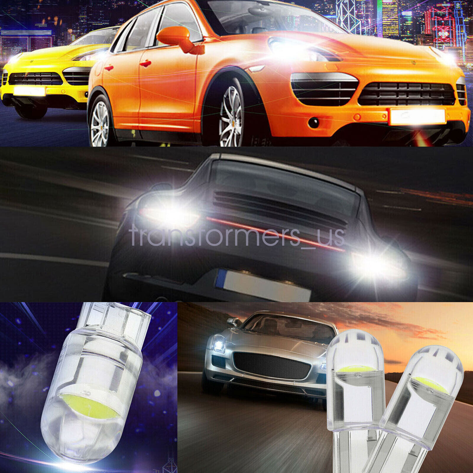 20Pc White T10 194 168 W5W 2825 LED License Plate Interior Light Bulb 6000K