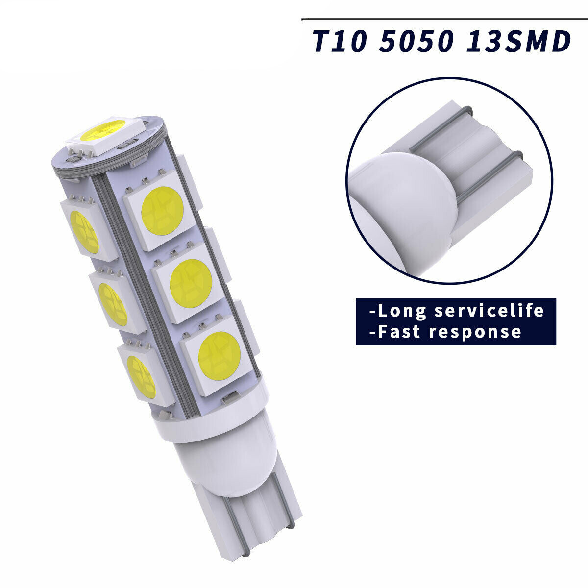 ??10PC LED Landscape Light 13Led/smd Per Bulb 194 T10 T5 Wedge Base DC 12V 13SMD