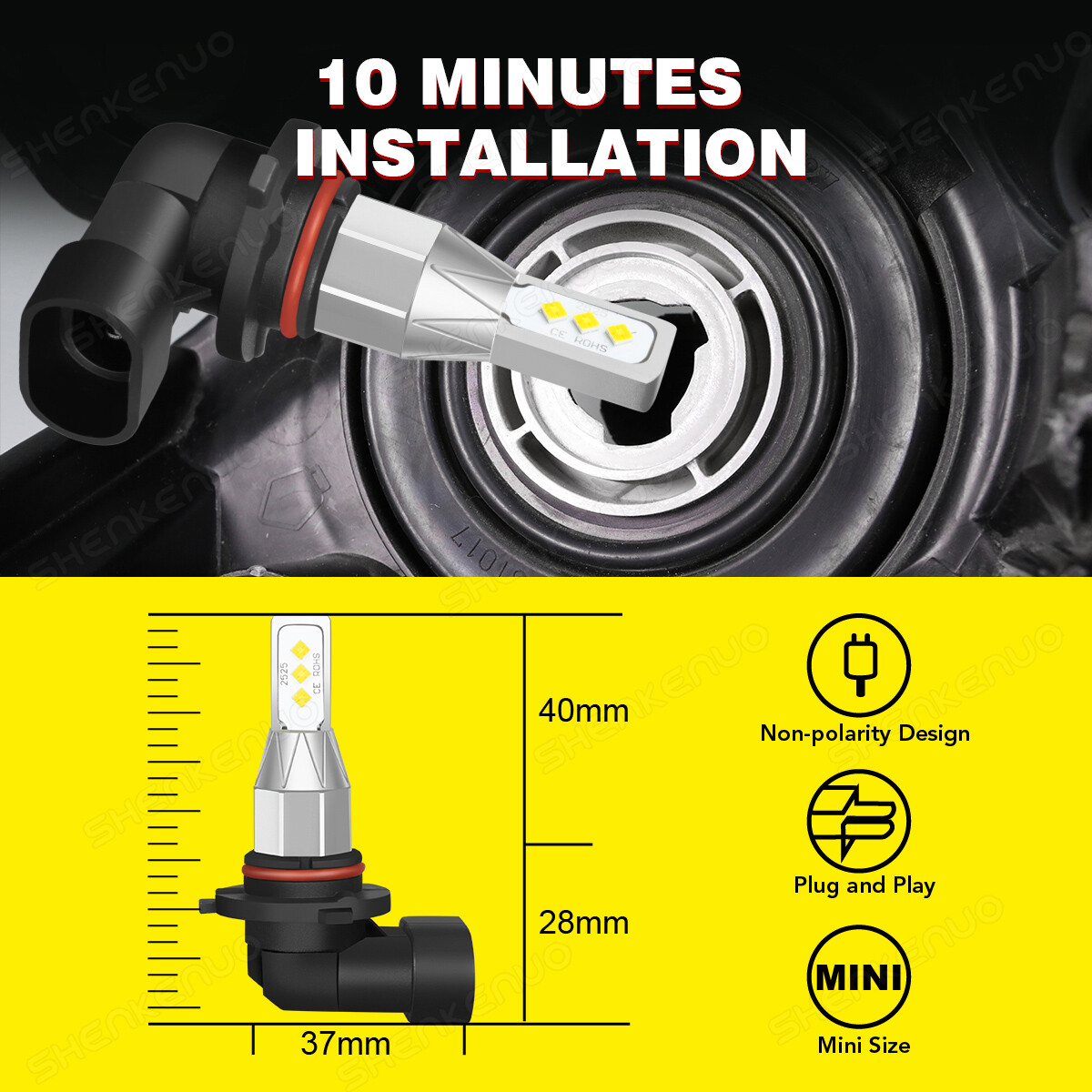 For Chevy C1500 2500 3500 1990-1998 6000K LED Headlight Bulbs Hi/Lo Beam Combo