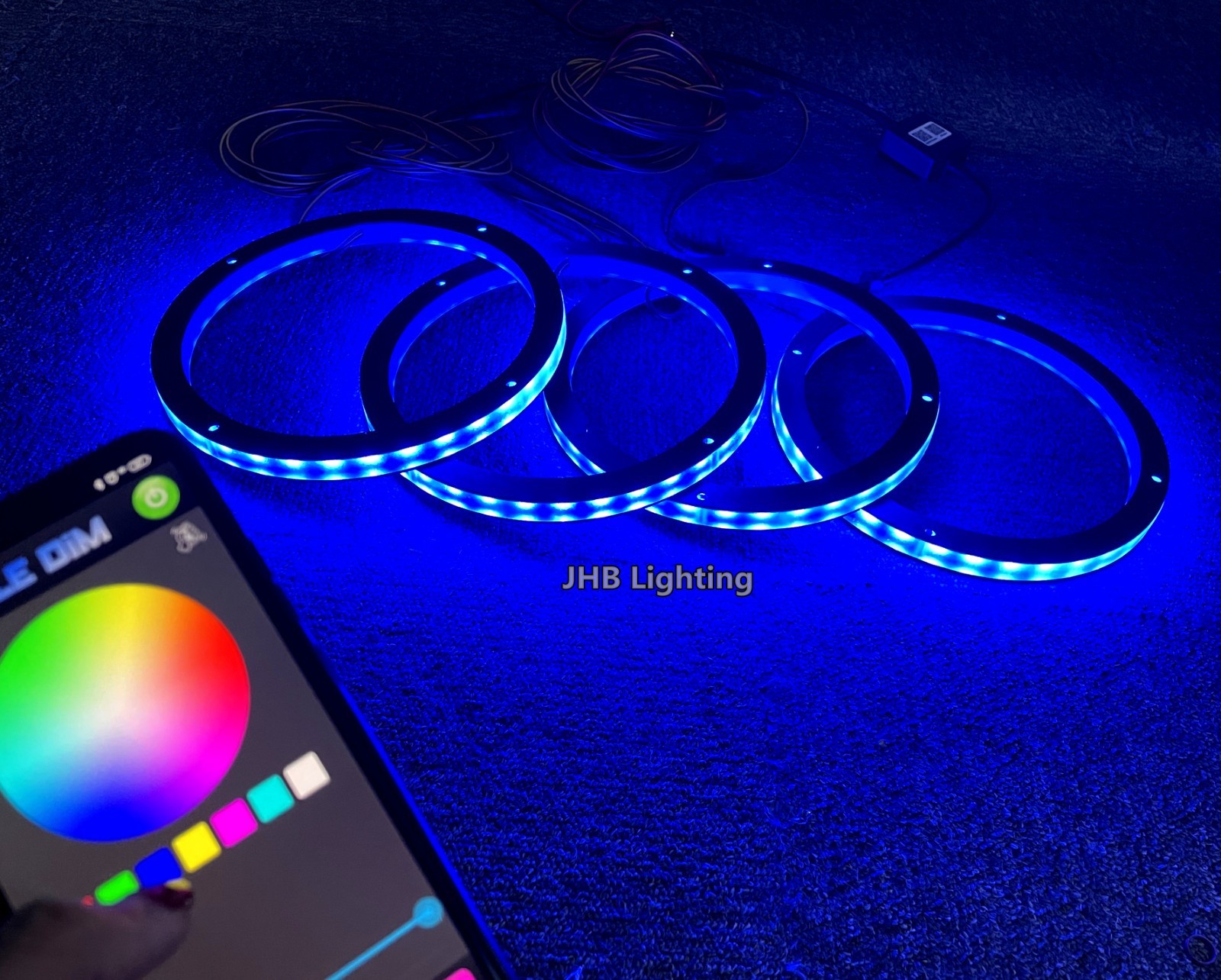 6.5″ x4PCS CHASING LED Remote & Bluetooth 1/2″ Spacer Speaker Rings Lights