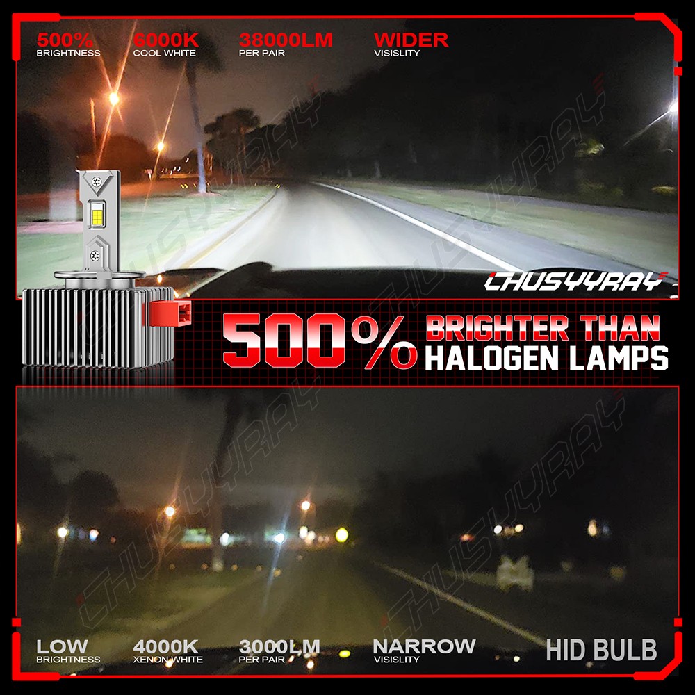 Fit 2016-20 Chevrolet Silverado Xenon D5S Bulb LED Head Light Lamp Kit Hi/Low