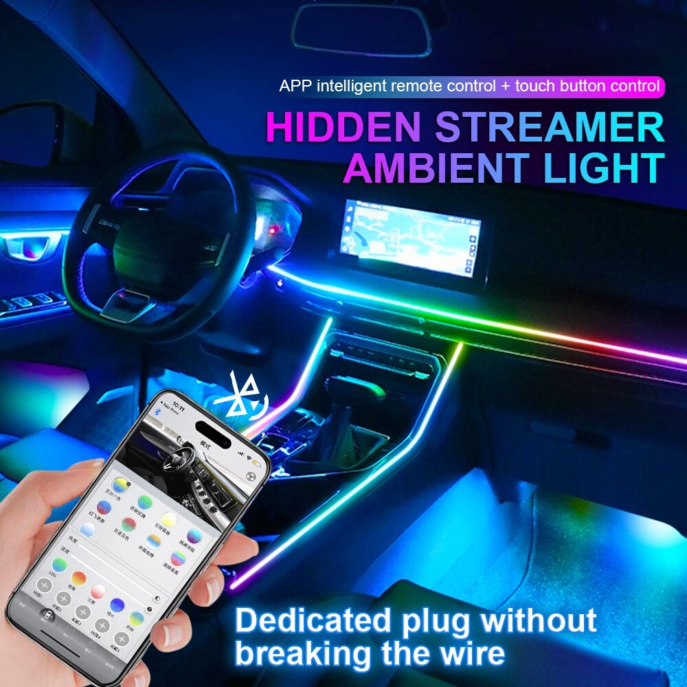RGB Remote APP Car Symphony Ambient Light 256 Color Led Atmosphere Acrylic Strip