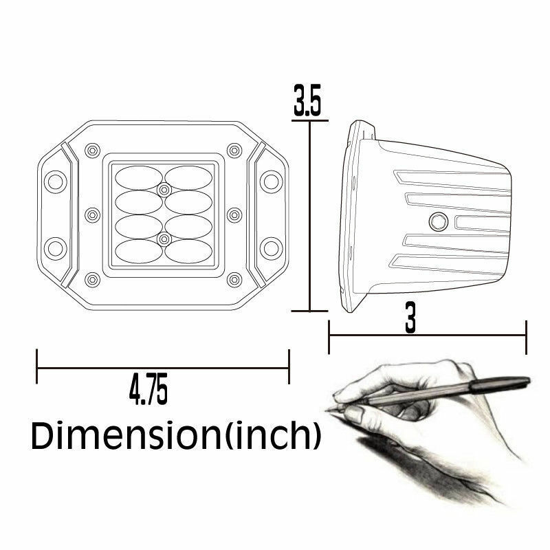 For Ford F250 F350 F450 1999-2016 Rear Bumper 160W Flush Mount LED Pods Spot 2Pc