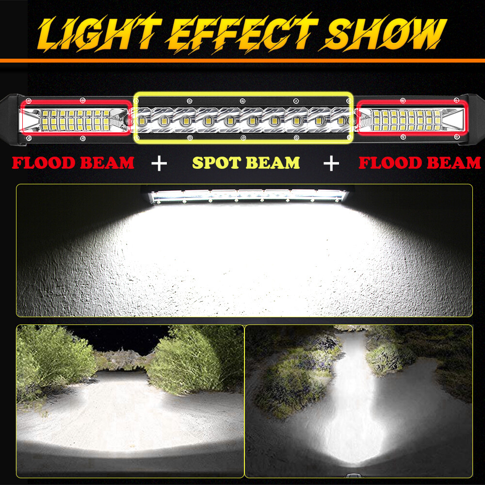 Slim 10″20″30″40″50″ LED Light Bar Spot Flood Offroad Driving ATV SUV 4X4 Truck