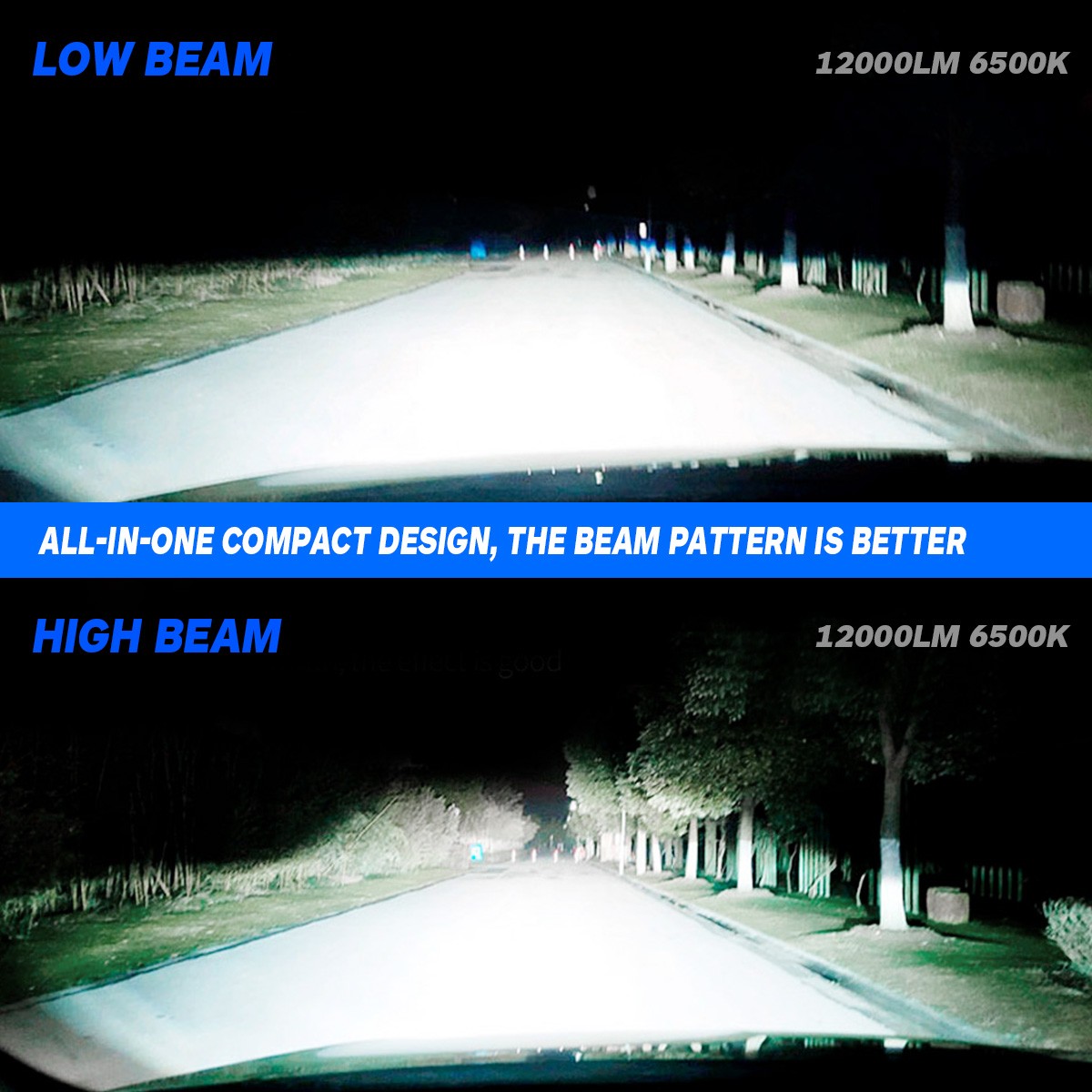 NOVSIGHT H11 H8 LED Headlights Bulbs Low Beam White Light Lamp 6500K 12000LM 55W