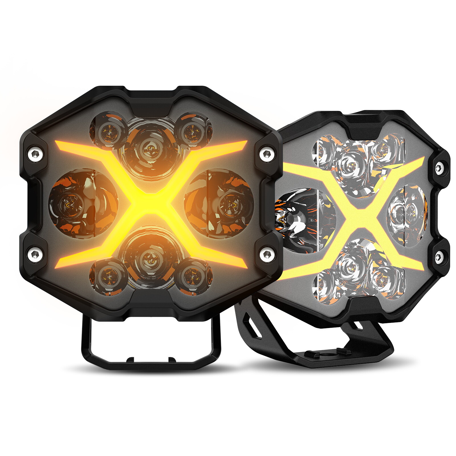NOVSIGHT 4in. LED Off Road Driving Lights Bright Lamp with Special X-Line Design