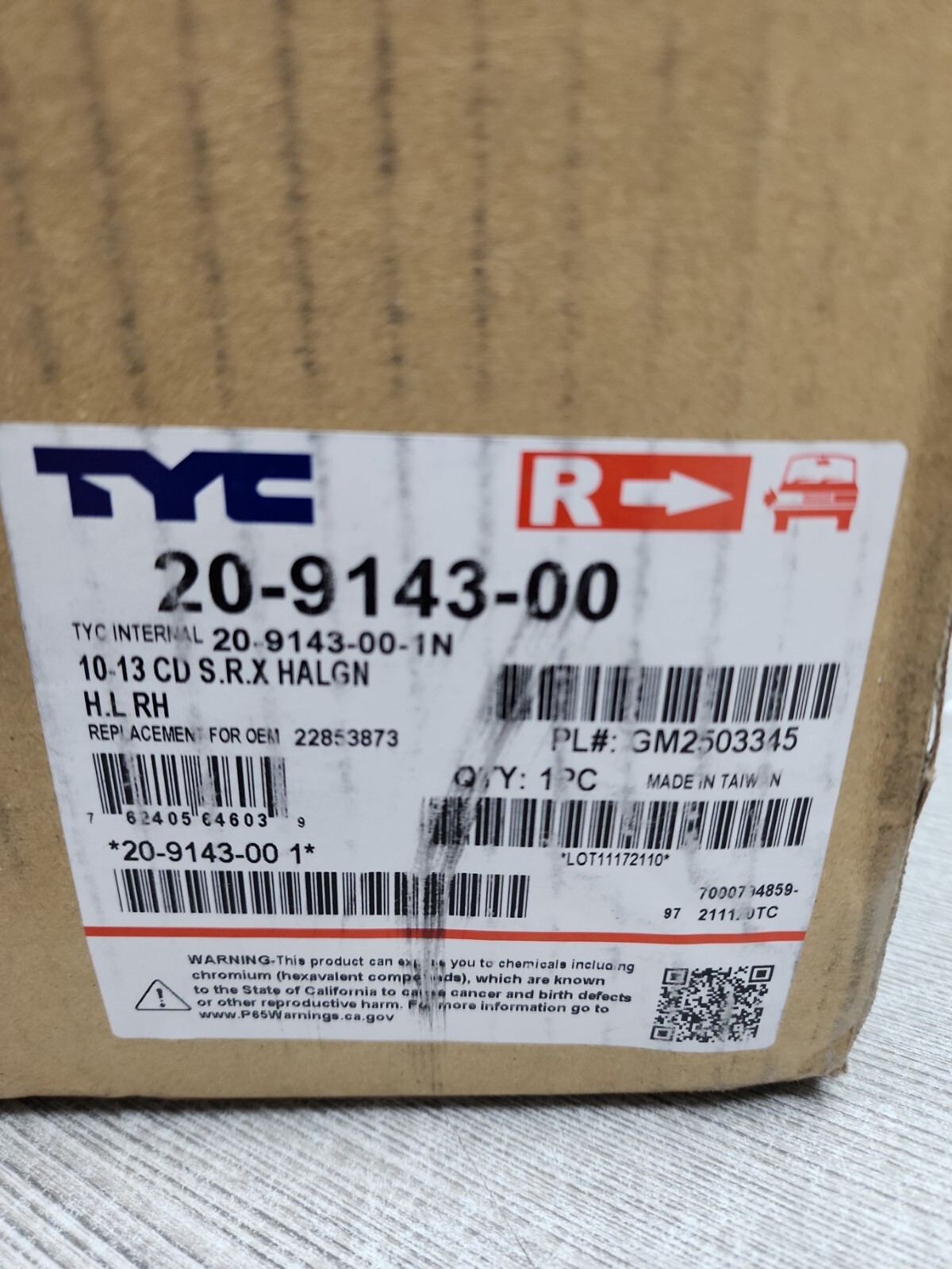 Headlight Assembly-Sport Utility Right TYC 20-9143-00 NEW