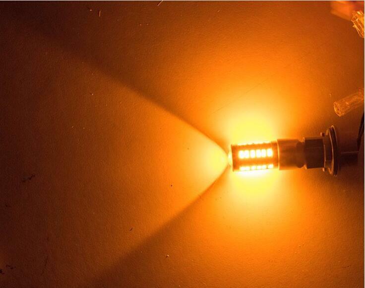 2x Amber 3157 1157 33 LED DRL Switchback Turn Signal Parking Light Bulbs 5630SMD