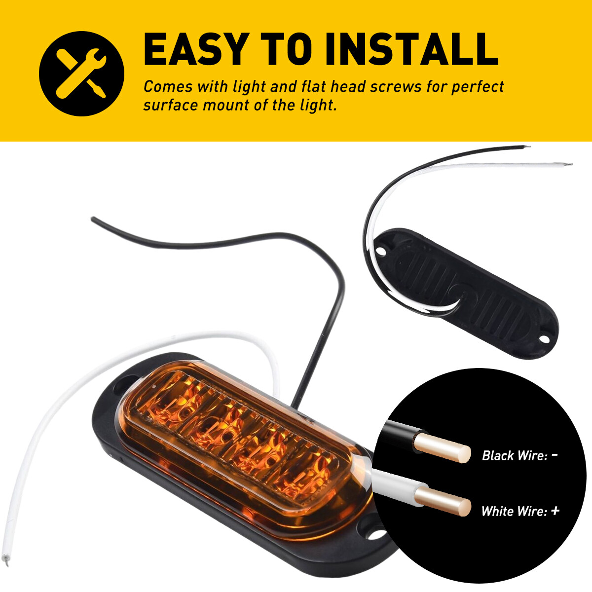 4-12PCS Amber/Red LED Side Marker Clearance Lights Waterproof Trailer Truck RV