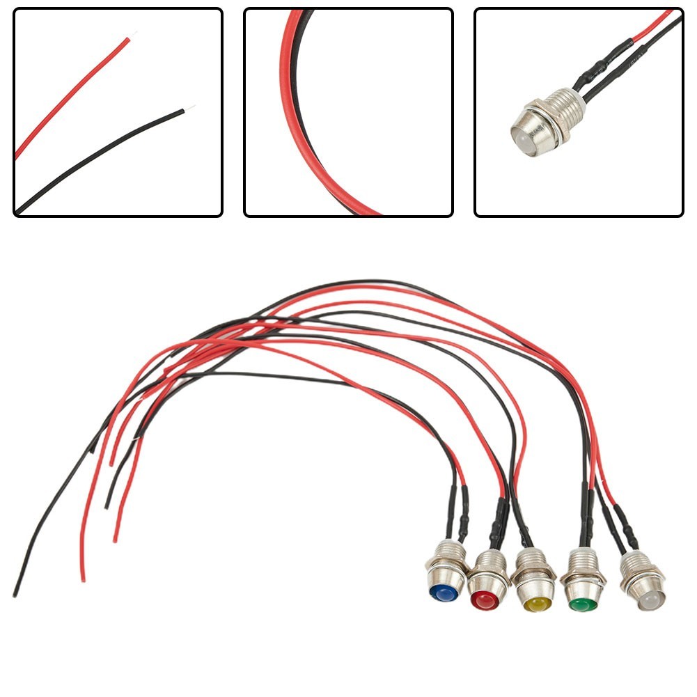 5pcs Auto LED Indicator Lights Dashboard Lamp 12V Driving Beam Luminous Bulb Set