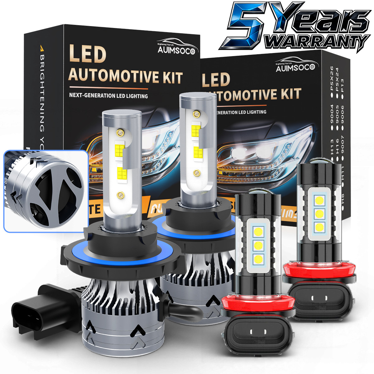 Bright LED Headlight Hi/Lo + Fog Light Combo Kit For Chevrolet Cruze 2011-2015