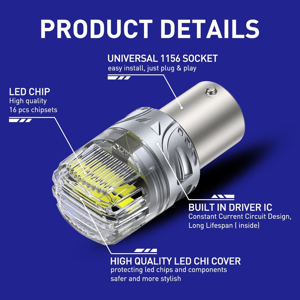 2/4/6X 1156 LED Reverse Backup Light Bulbs Super Bright 6000K Canbus Free