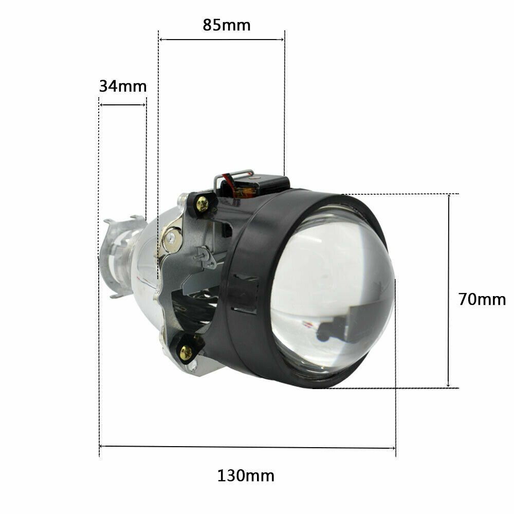2.5“ HID Bi xenon Projector Lens Silver Shrouds Devil Eyes Headlight Retrofit