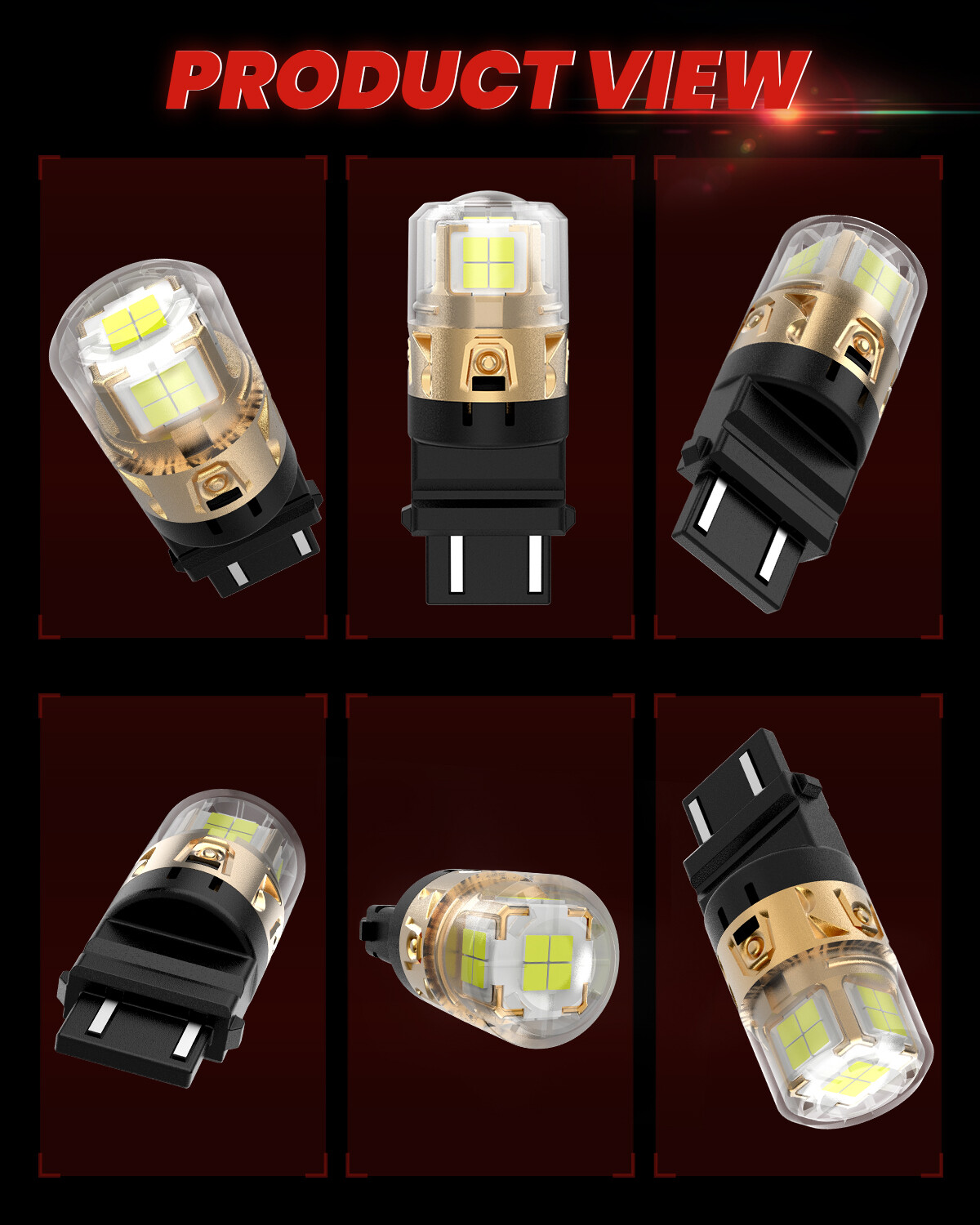 Lasfit 3157 3156 4057 LED Backup Reverse Light Bulbs Bright Pure White L2 Series