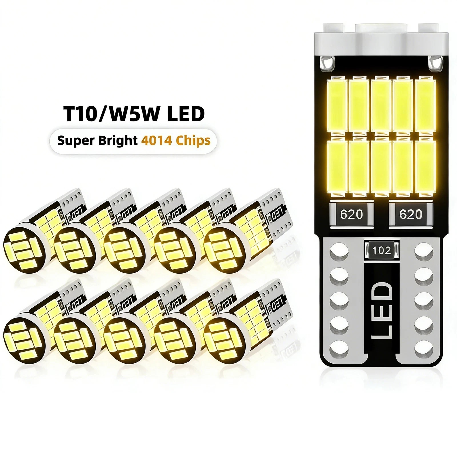 10x 501 T10 Led Bulbs Side Light Error Free Canbus 26 Smd W5W Xenon Bright White